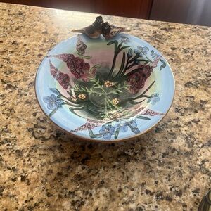 Blue Sky 2002 Artist Heather Goldmine Robins Song Footed Centerpiece bowl
